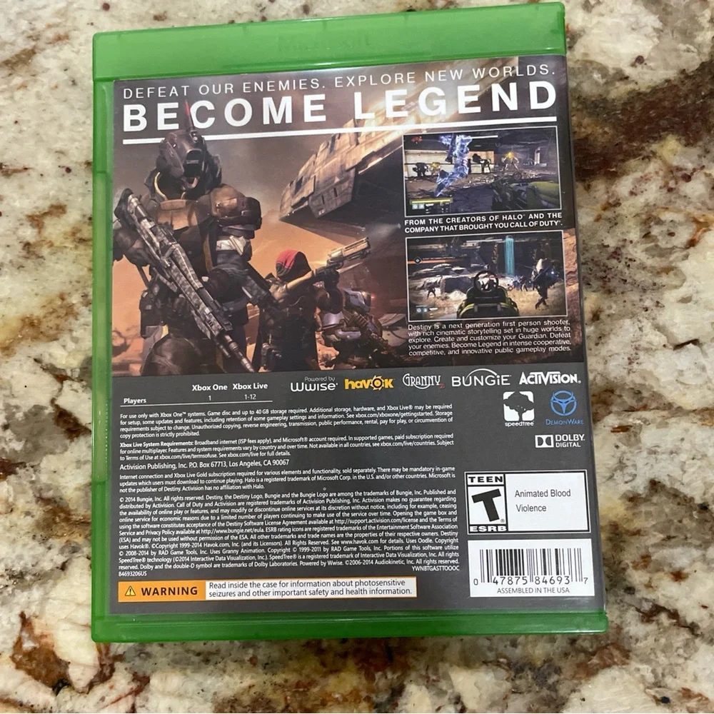 Destiny Microsoft Xbox One Tested Working